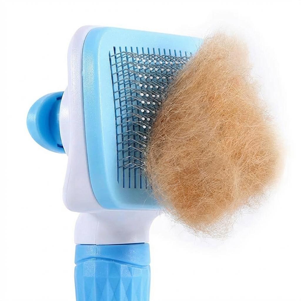 One-Click Self-Cleaning Pet Grooming Slicker Brush